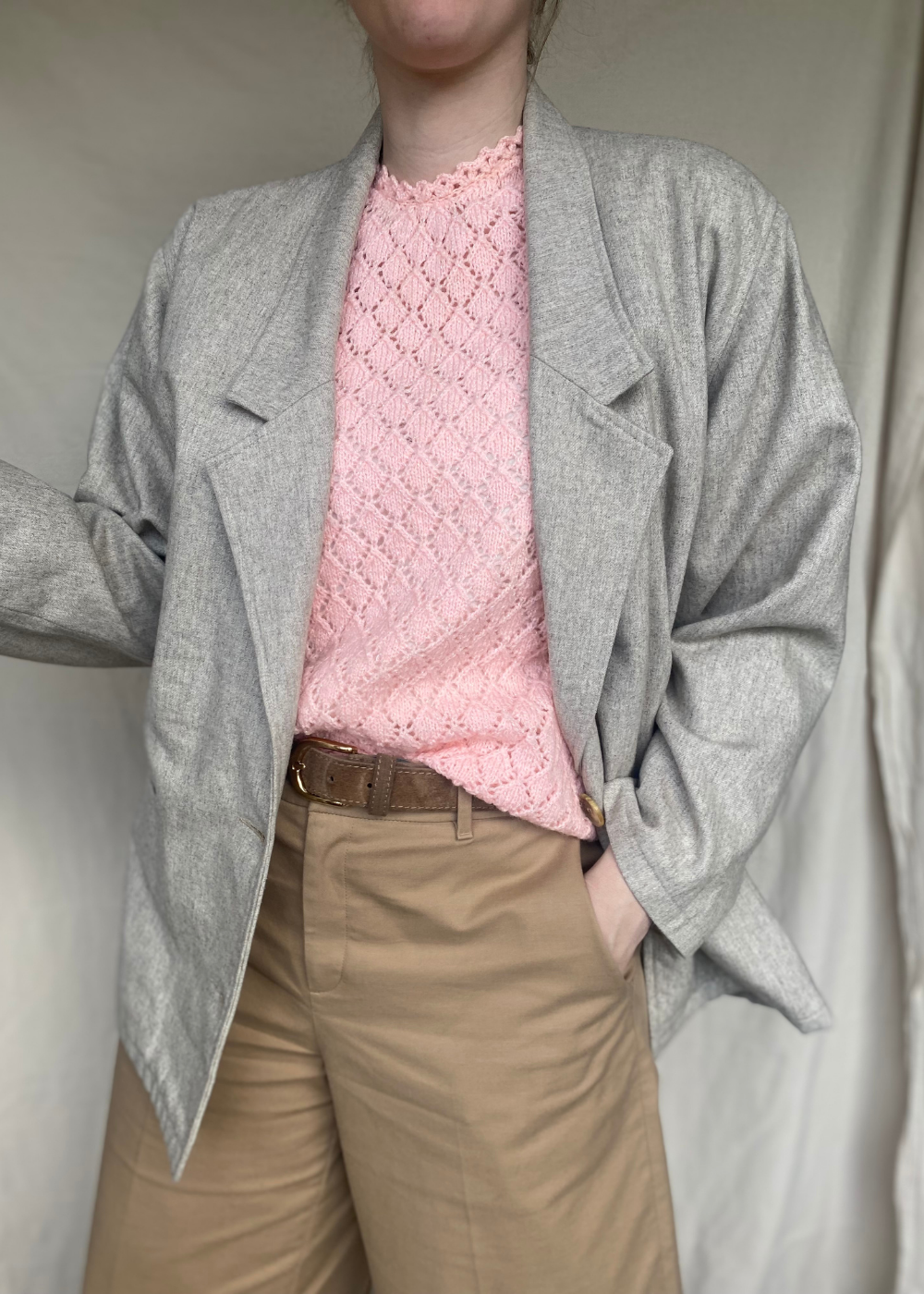 Lichtgrijze blazer - maat L/XL