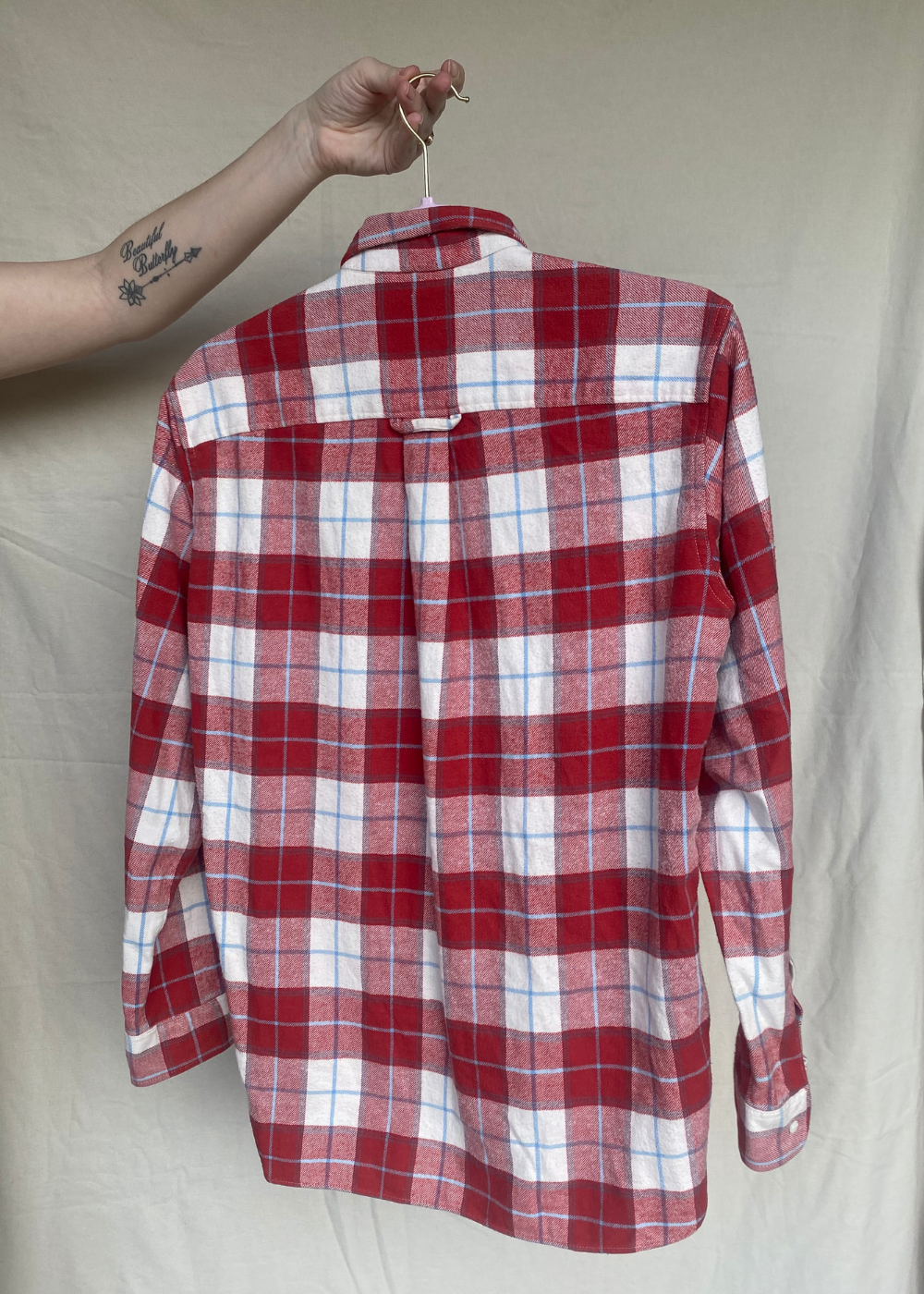 Rood katoenen geruiten blouse - maat S/M