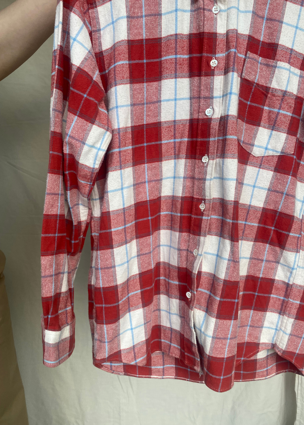 Rood katoenen geruiten blouse - maat S/M