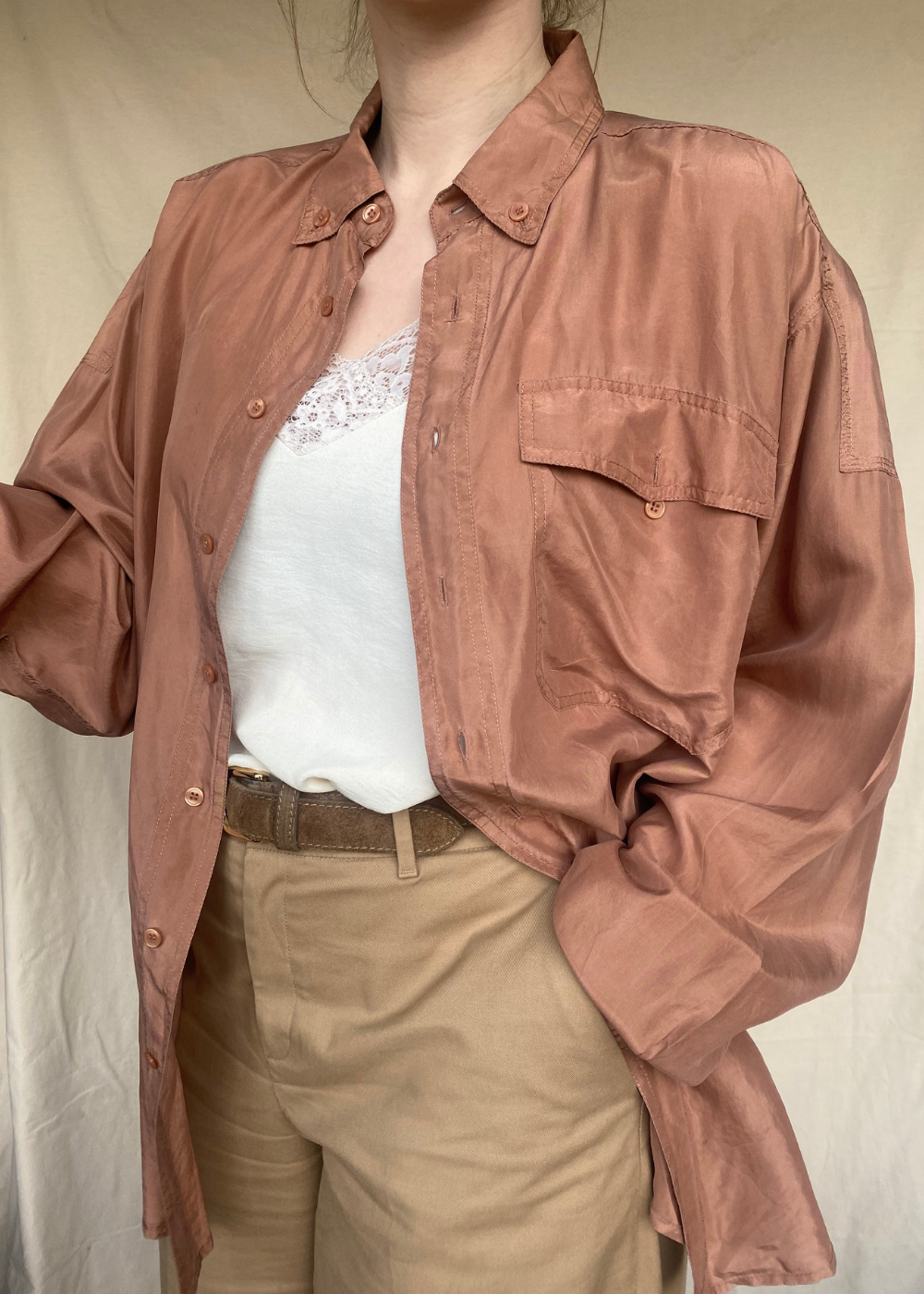 100% zijde blouse - maat L/XL