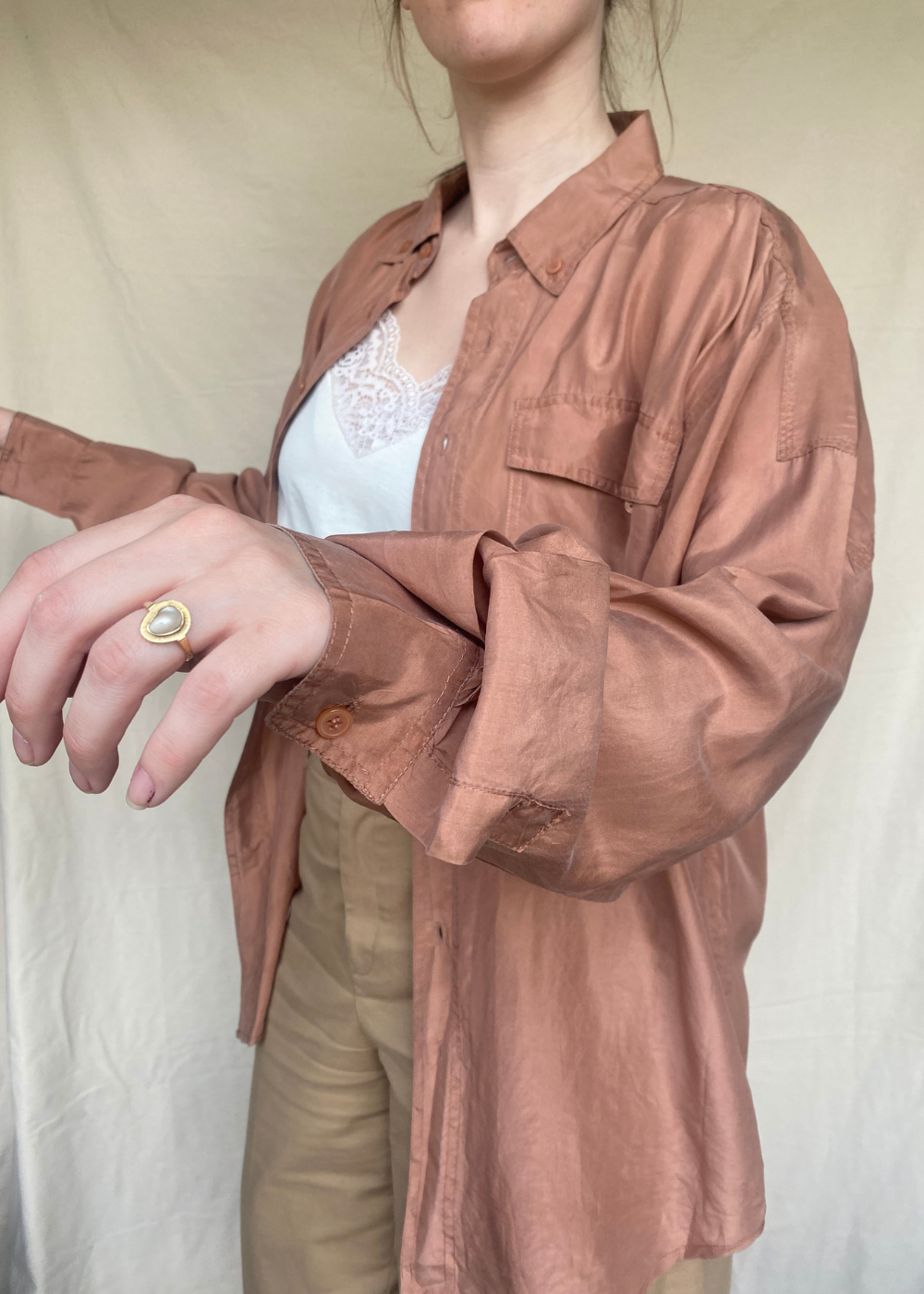 100% zijde blouse - maat L/XL