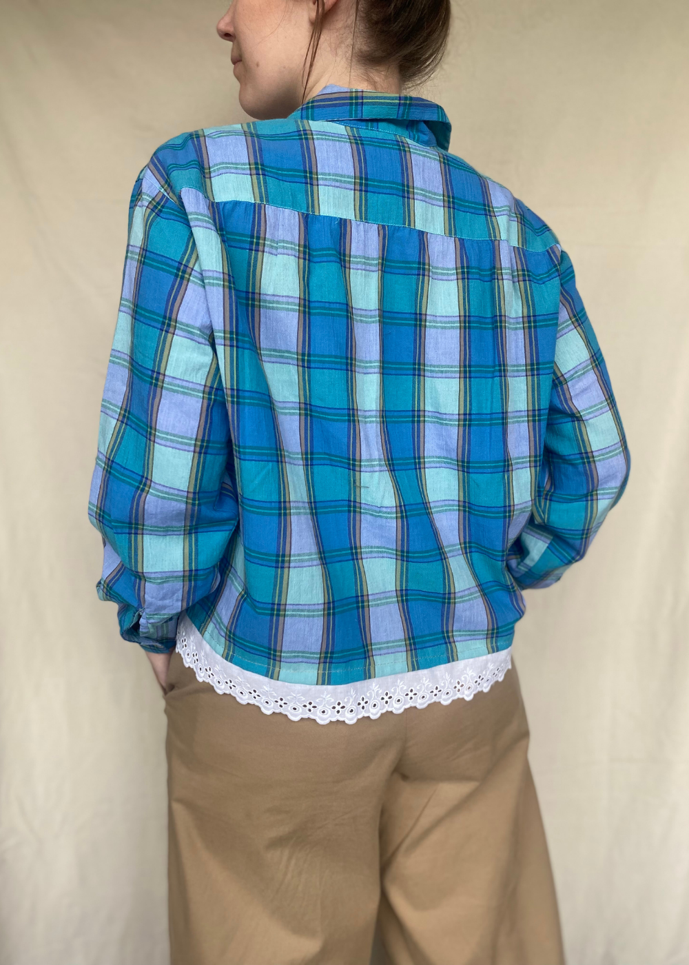 Remade blouse met kant - maat M/L