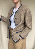 Beige lana wollen vest/jas