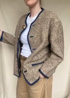 Beige lana wollen vest/jas