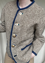 Beige lana wollen vest/jas