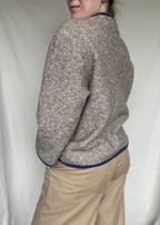 Beige lana wollen vest/jas