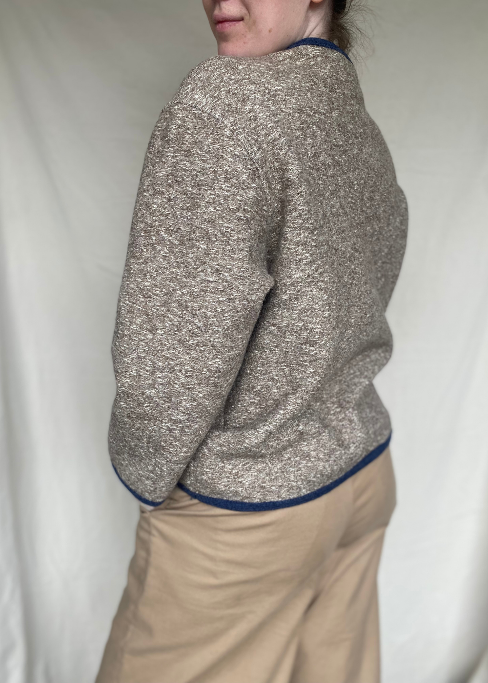 Beige lana wollen vest/jas