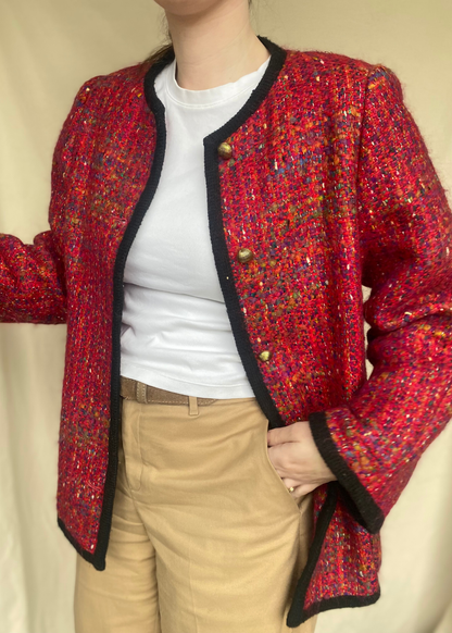 Rood tweed blazer - maat L/XL