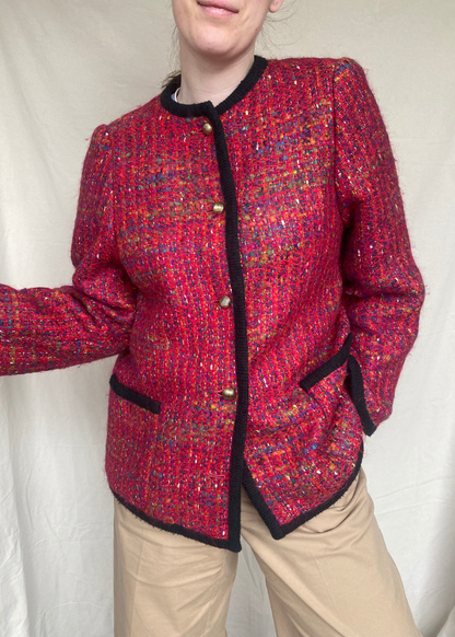 Rood tweed blazer - maat L/XL