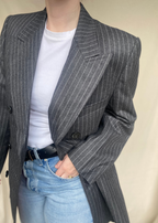 Grijs gestreepte blazer - maat L