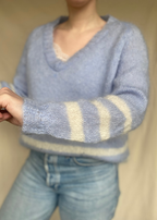 Lichtblauwe mohair trui - maat XL