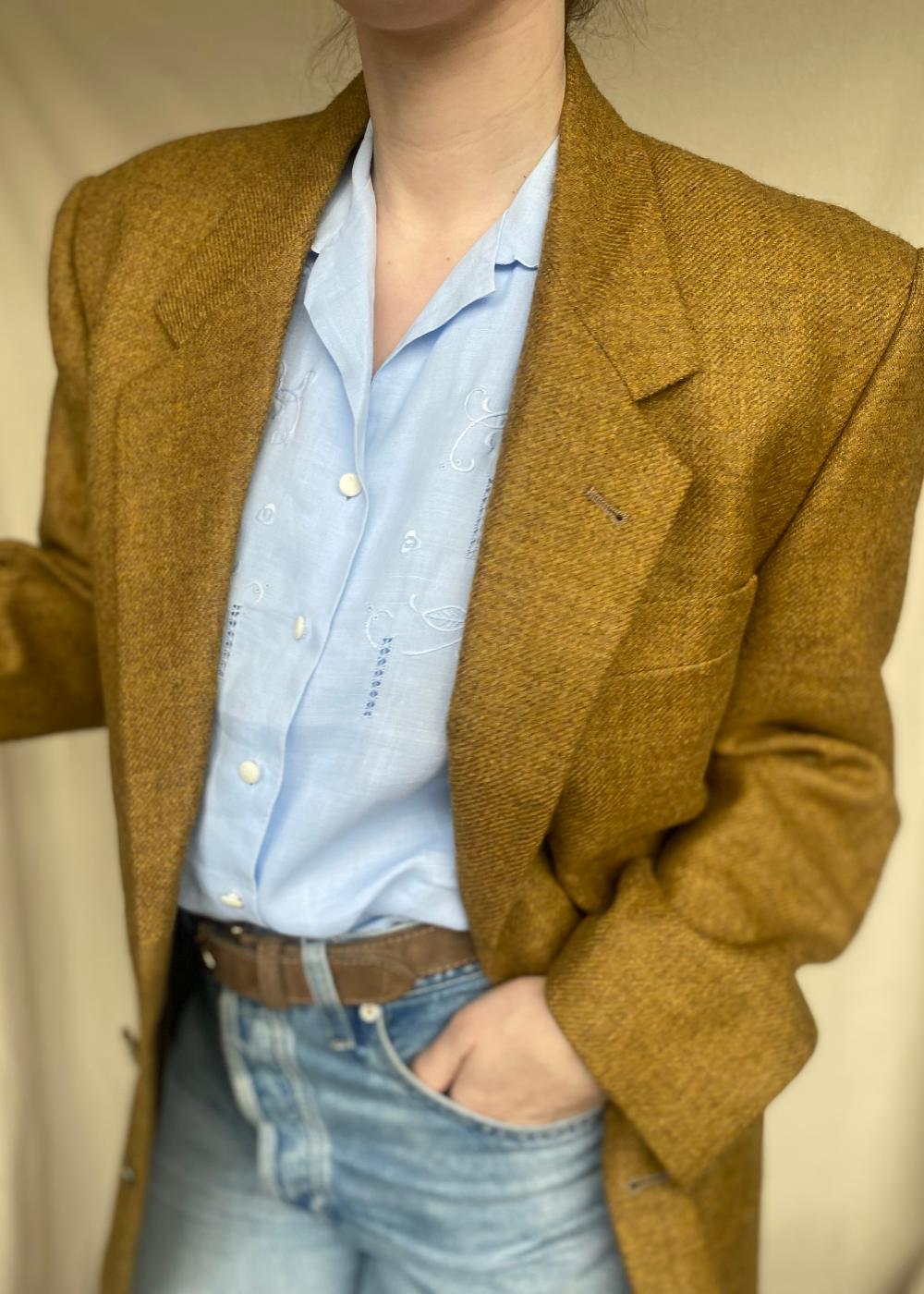 Okergele blazer - maat L/XL