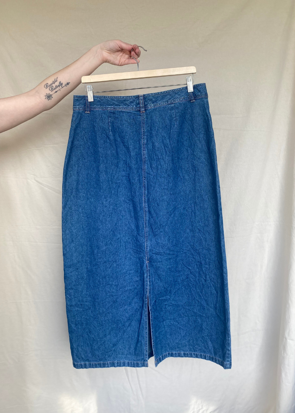 Mid-waisted spijker rok - maat L