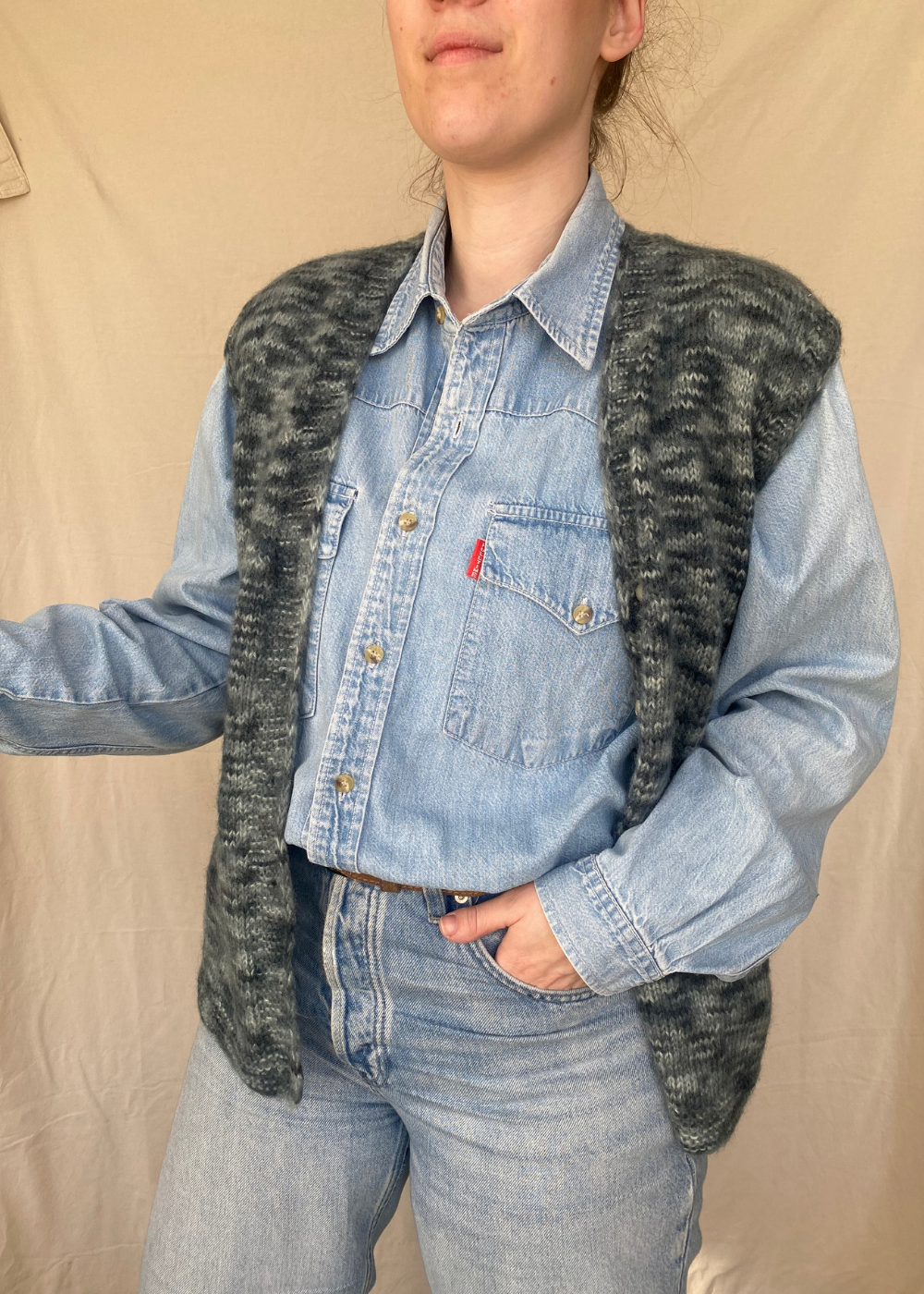 Gebreid gilet - maat S/M