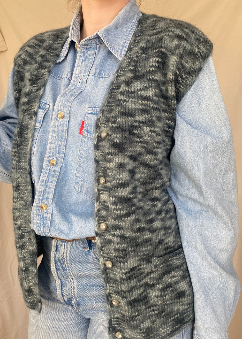 Gebreid gilet - maat S/M