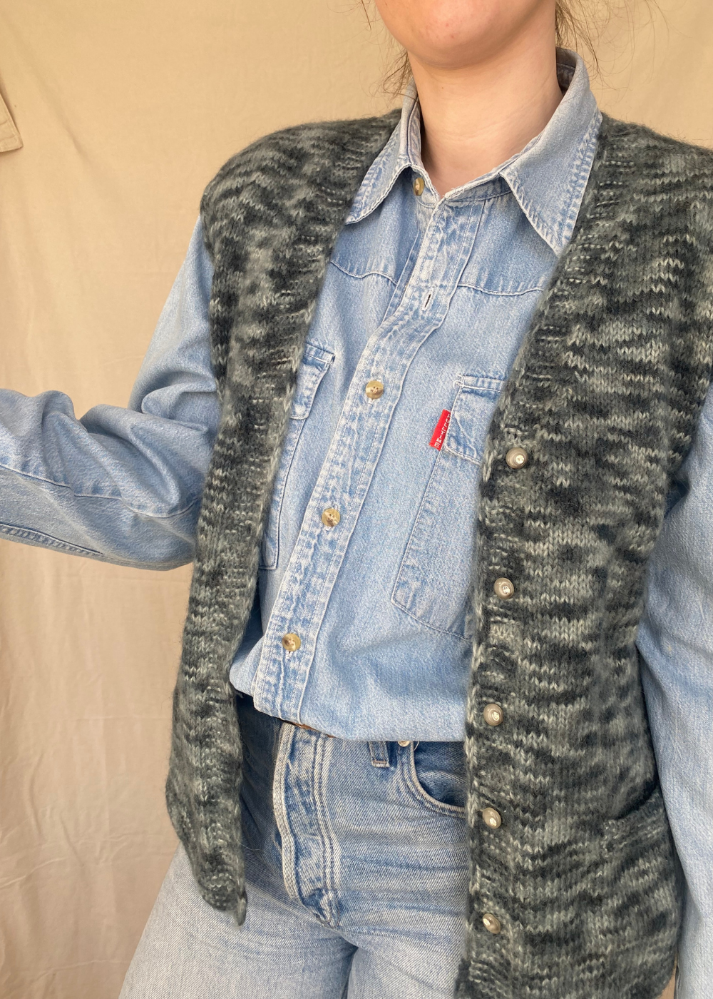 Gebreid gilet - maat S/M