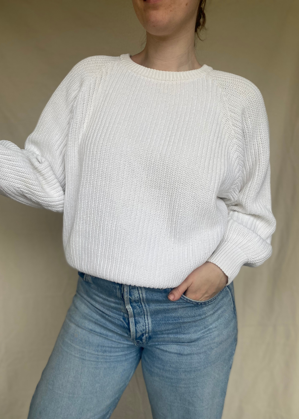 100% katoenen witte trui - maat M/L