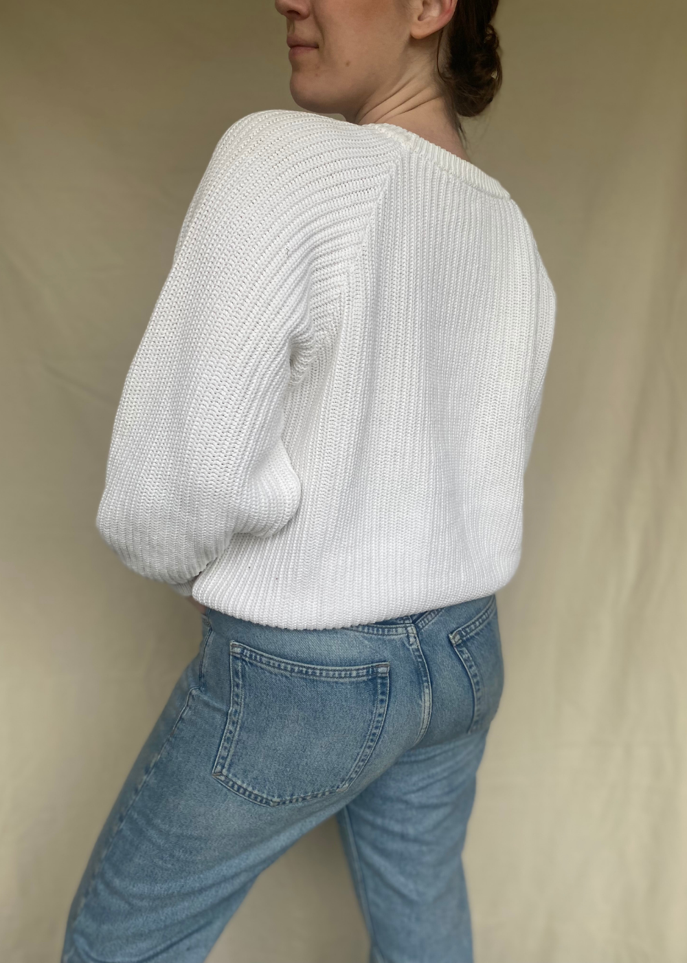 100% katoenen witte trui - maat M/L