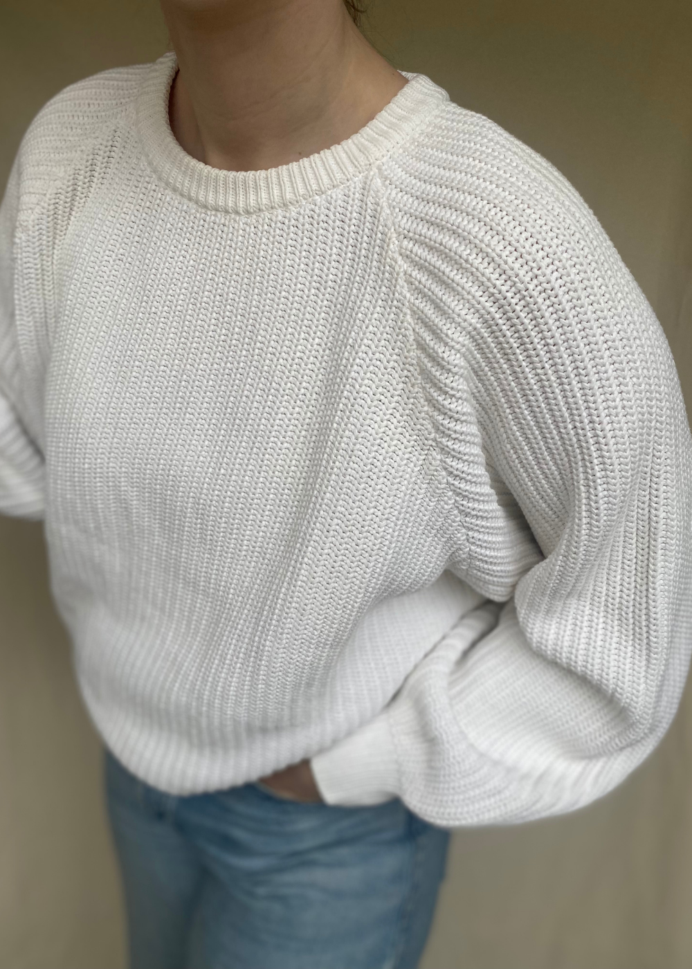 100% katoenen witte trui - maat M/L