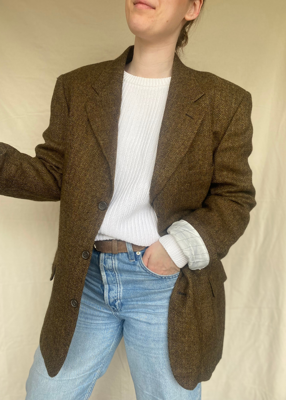 100% katoenen witte trui - maat M/L