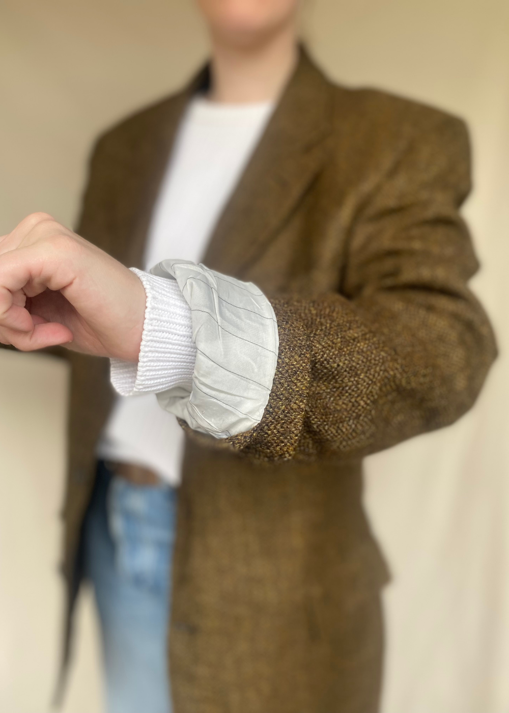 Bruin/groene blazer - maat L/XL