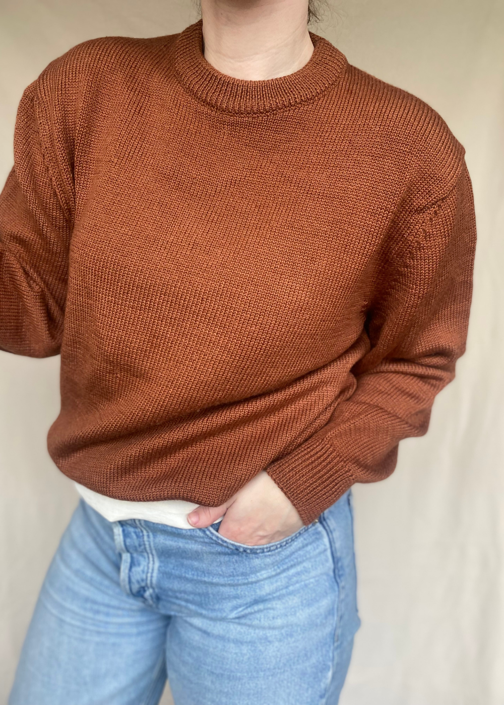 Bruin katoenen trui - maat M/L