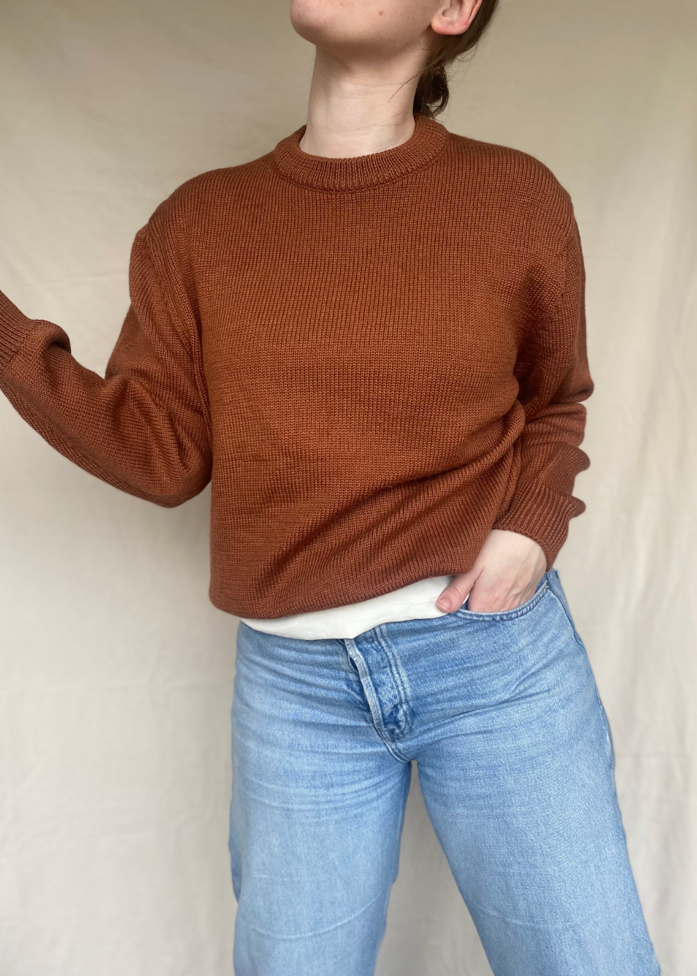 Bruin katoenen trui - maat M/L