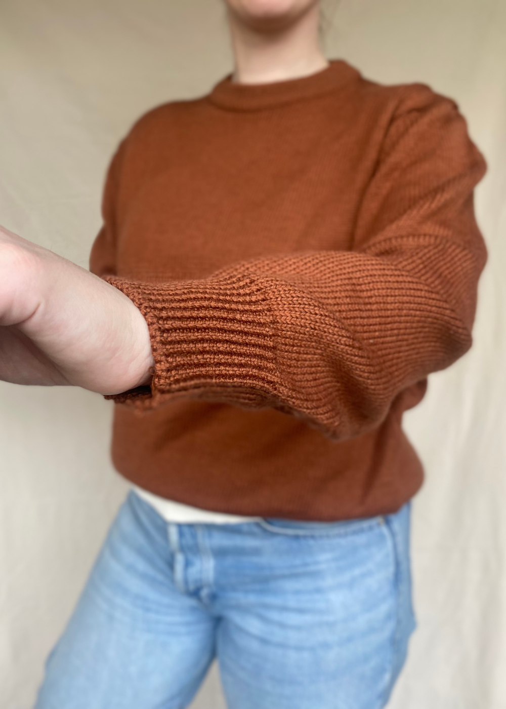 Bruin katoenen trui - maat M/L