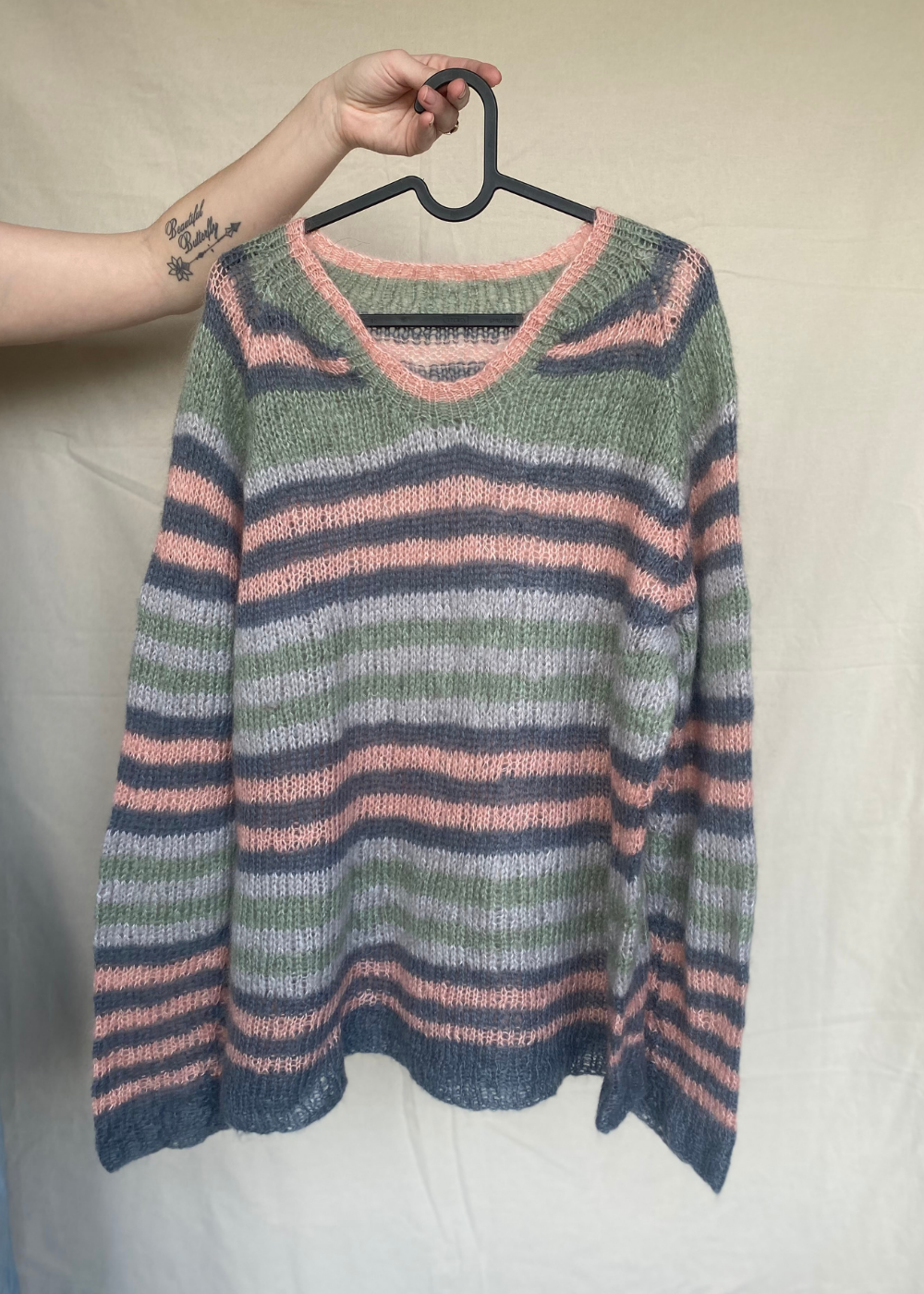 Dun gebreid mohair trui - maat M/L