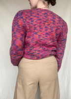 Paars pofmouwen trui - maat M/L