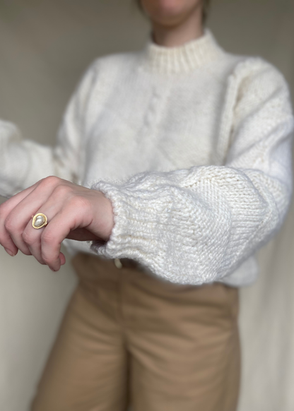 Wit gebreide trui - maat L/XL