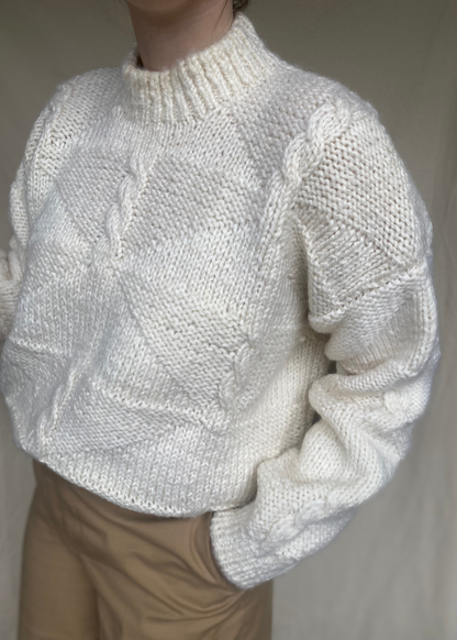 Wit gebreide trui - maat L/XL