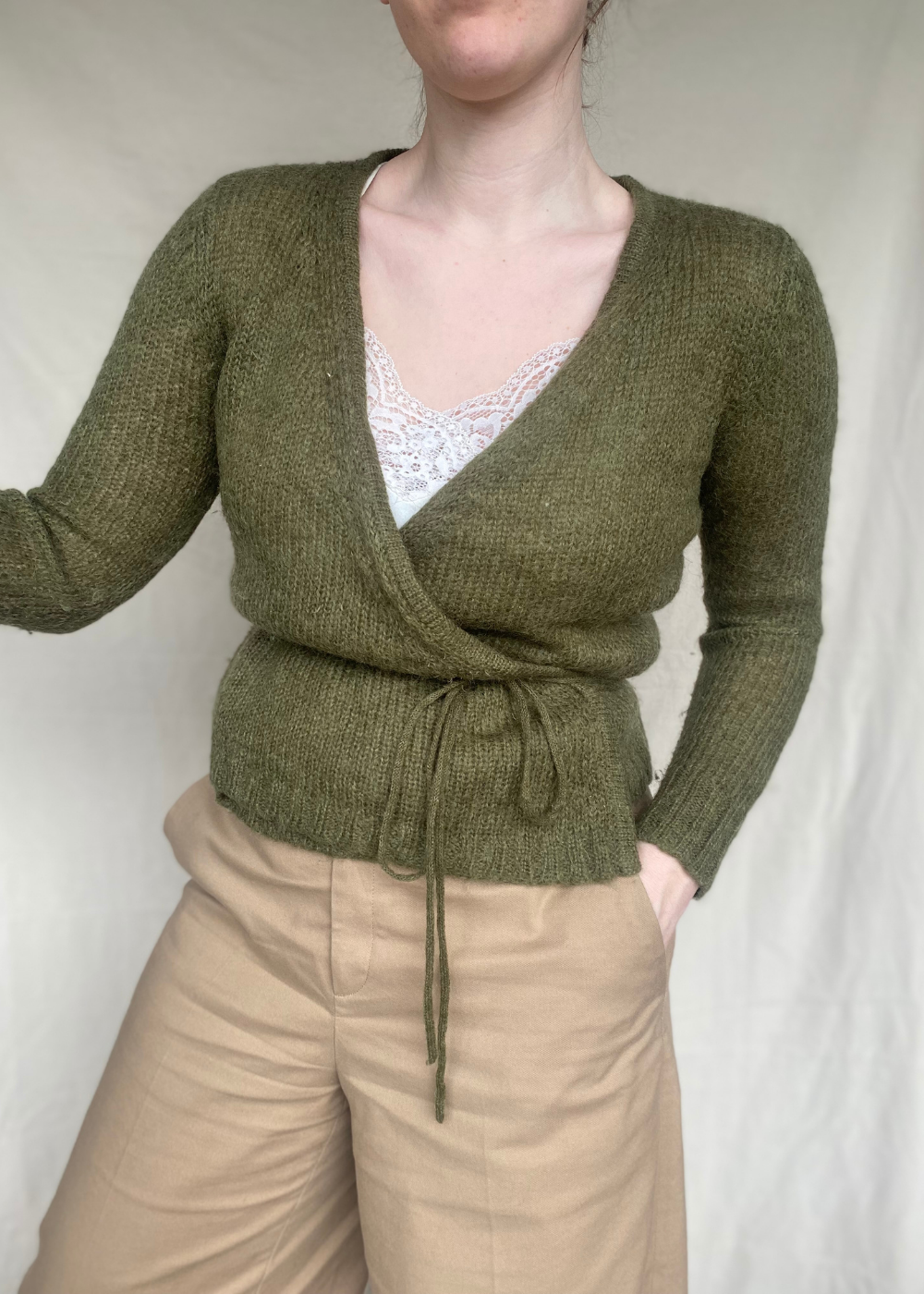 Donkergroene wrap-top - maat S/M