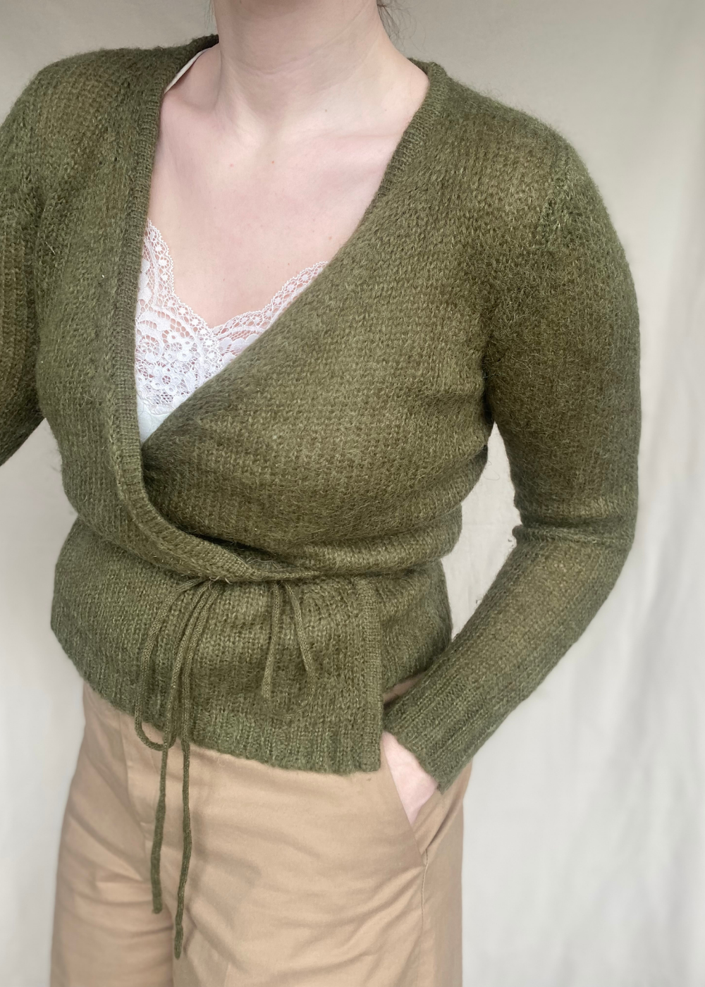 Donkergroene wrap-top - maat S/M