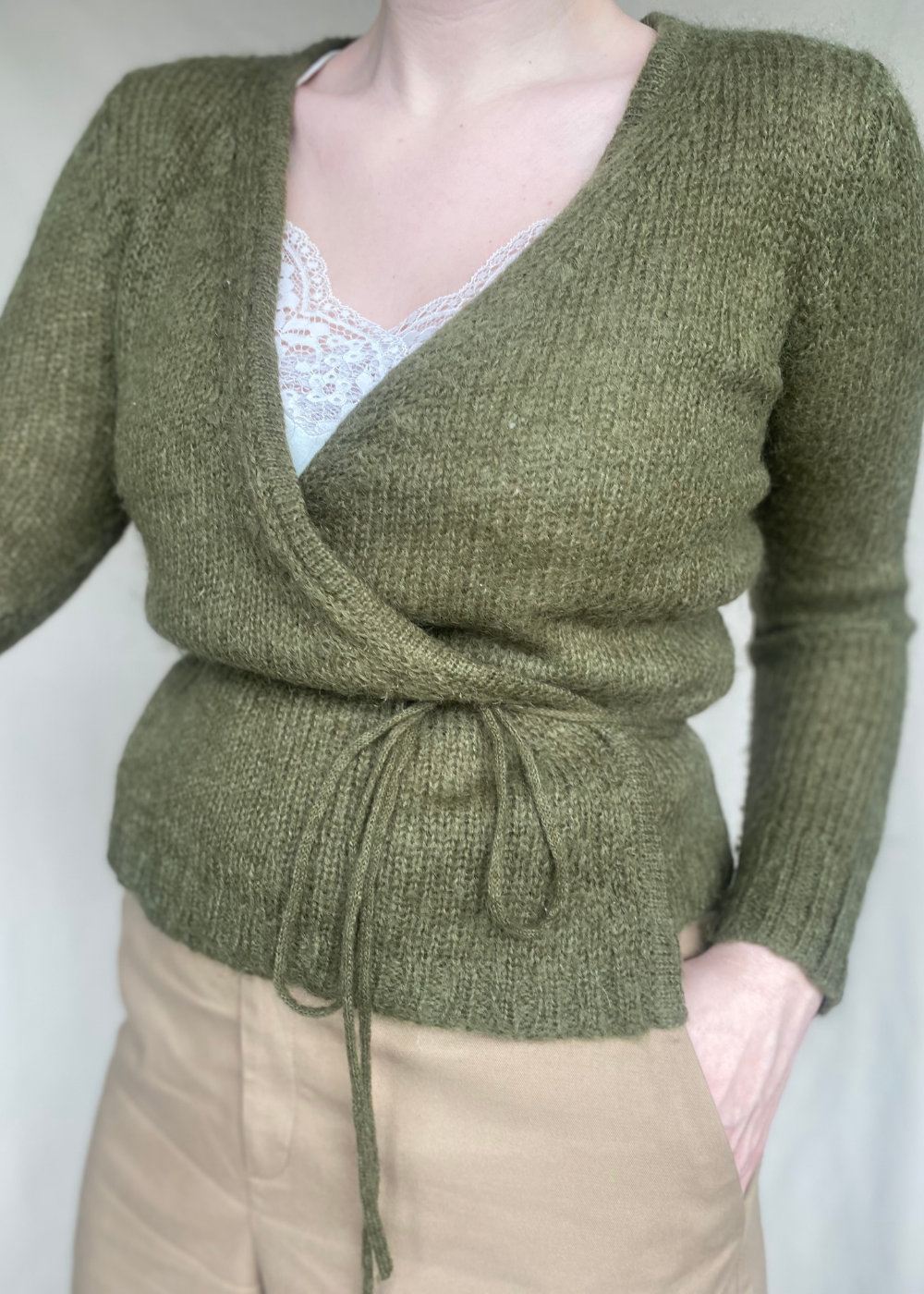 Donkergroene wrap-top - maat S/M