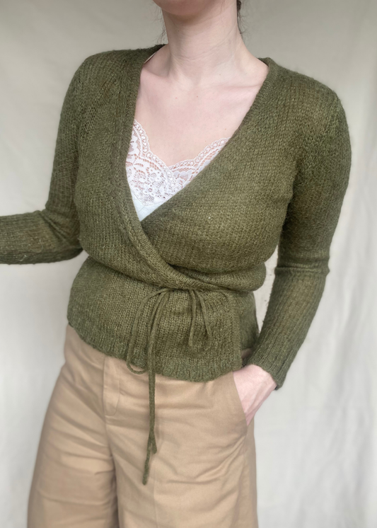 Donkergroene wrap-top - maat S/M