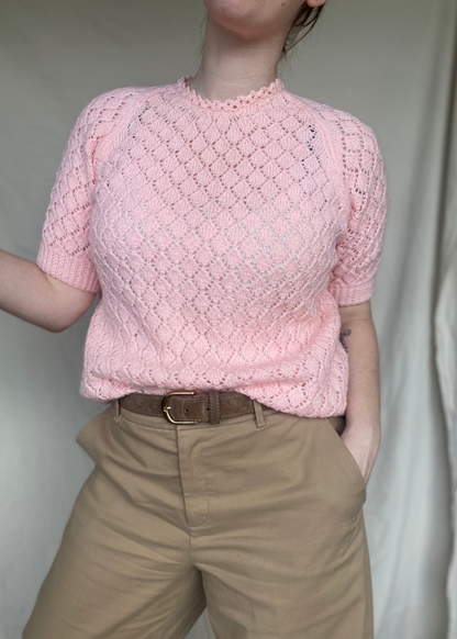 Gebreide roze top - maat S/M