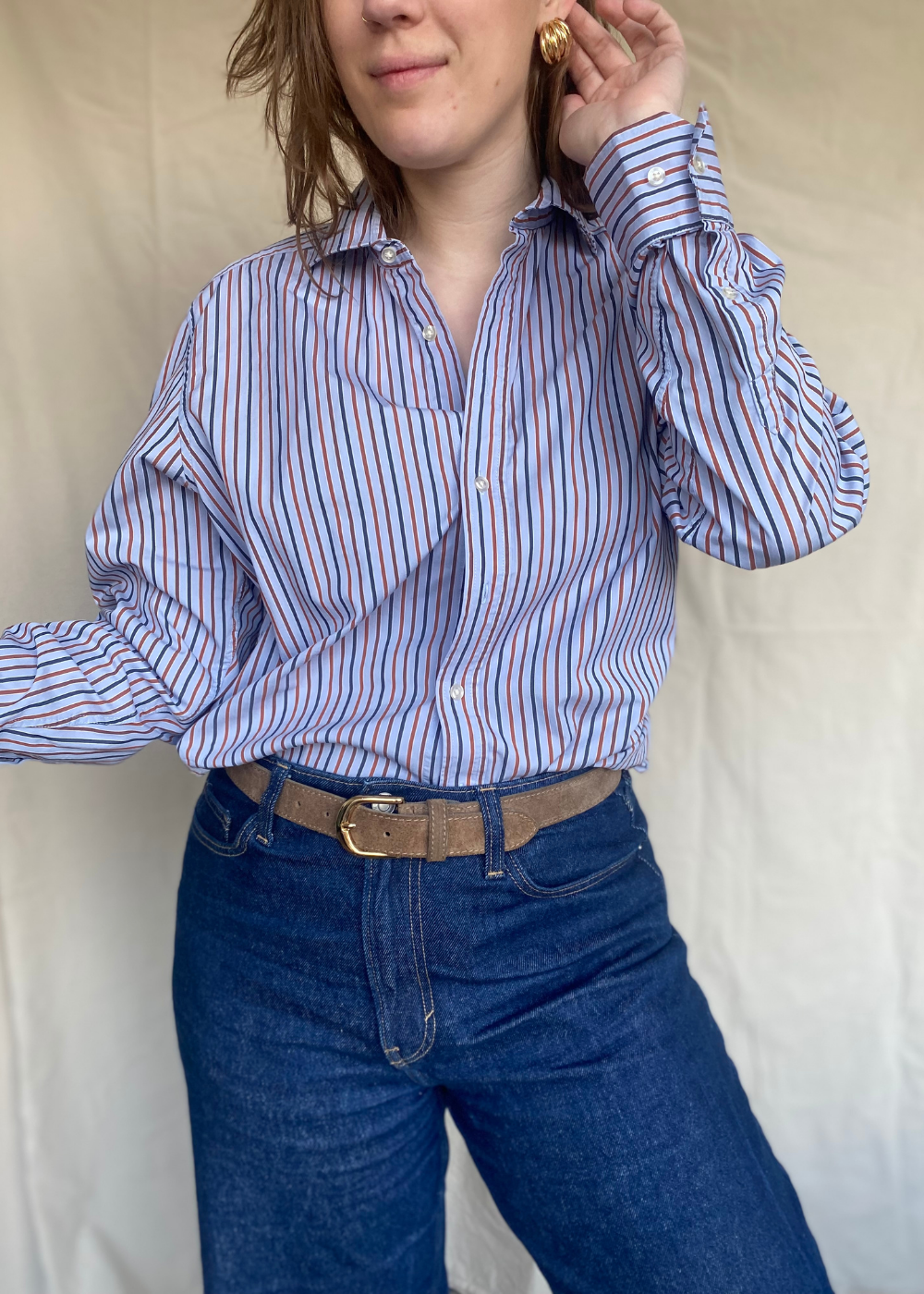 Katoenen streepjes blouse - maat S/M