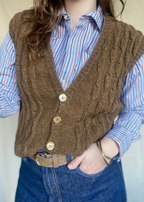Bruin wollen gilet - maat S/M