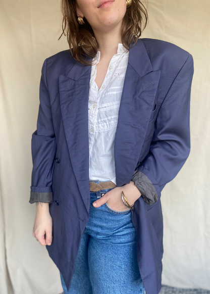 Donkerblauwe blazer - maat L/XL