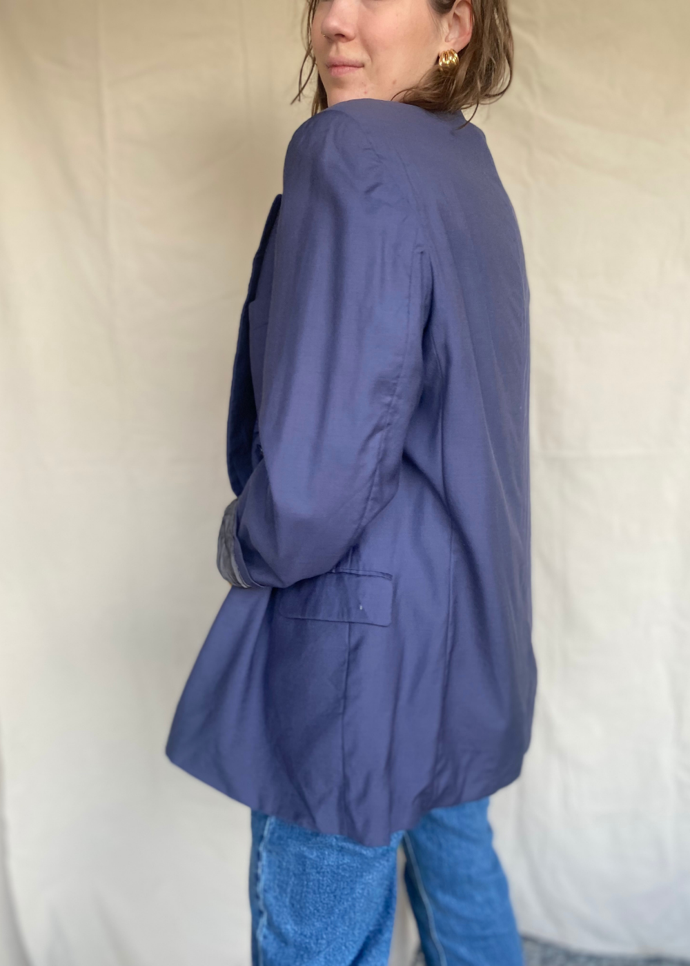 Donkerblauwe blazer - maat L/XL