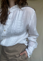 Witte linnen blouse - maat L/XL