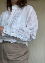 Witte linnen blouse - maat L/XL