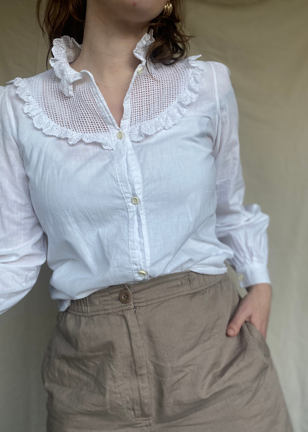 100% katoenen witte blouse - maat S