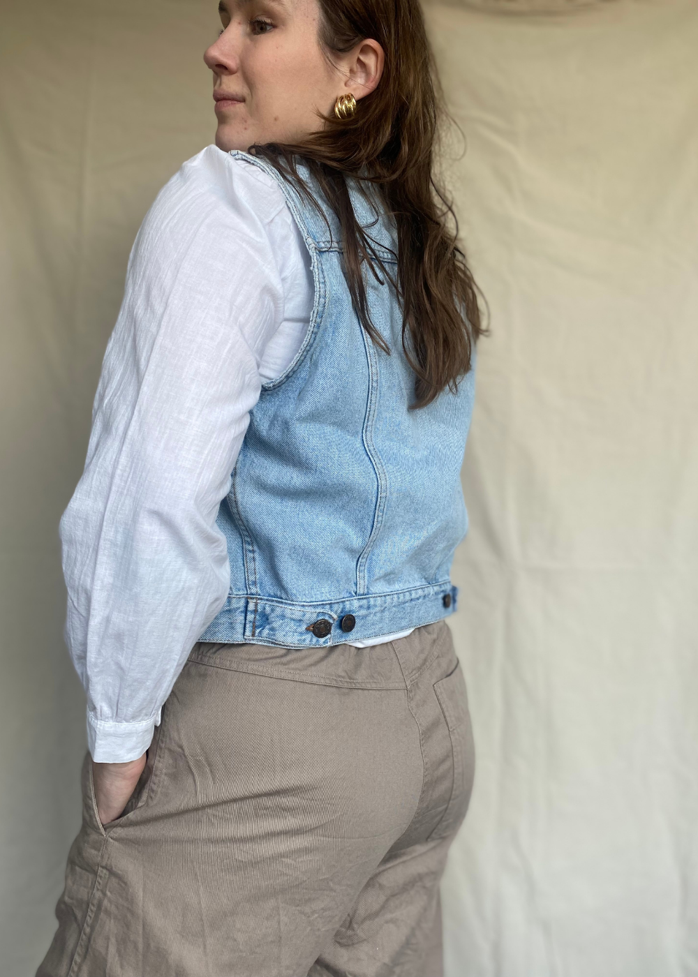 Lichte spijkerstof gilet - maat S/M