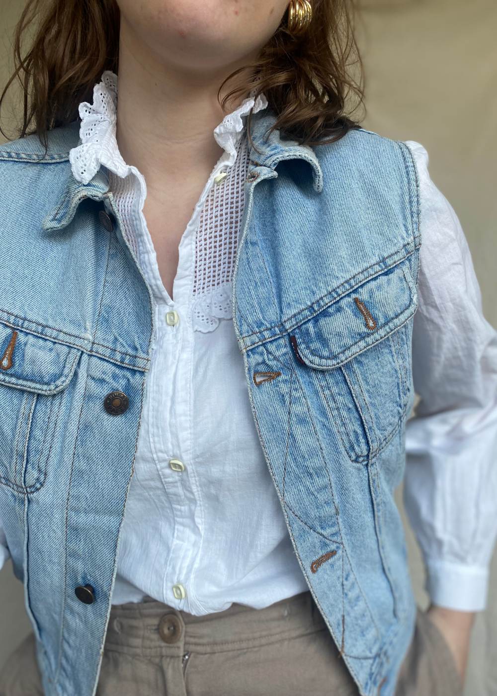 Lichte spijkerstof gilet - maat S/M