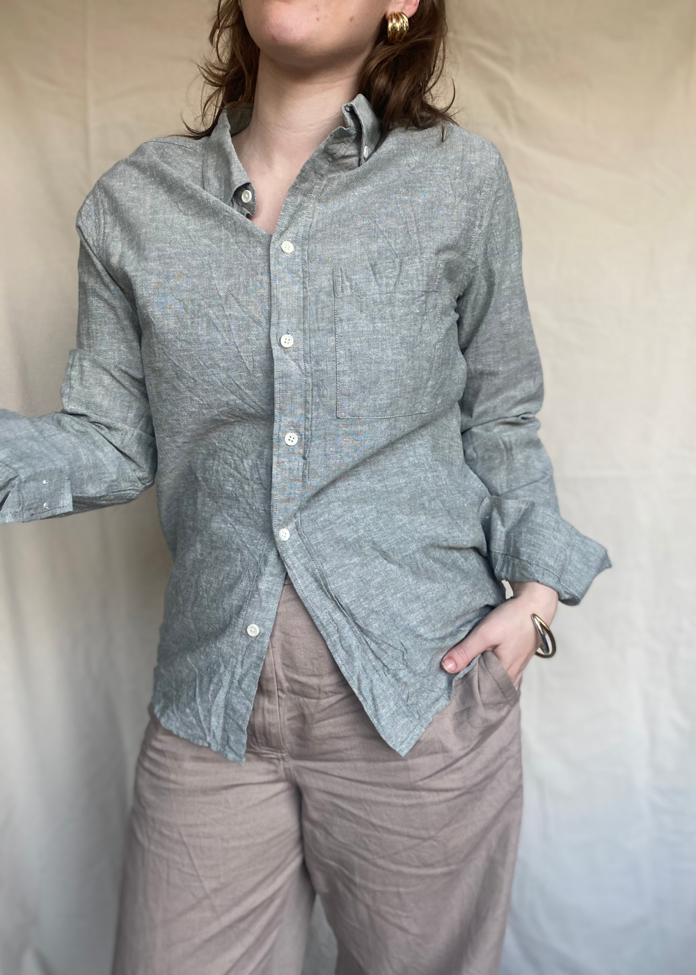 Lichtgroene katoenen blouse - maat S/M