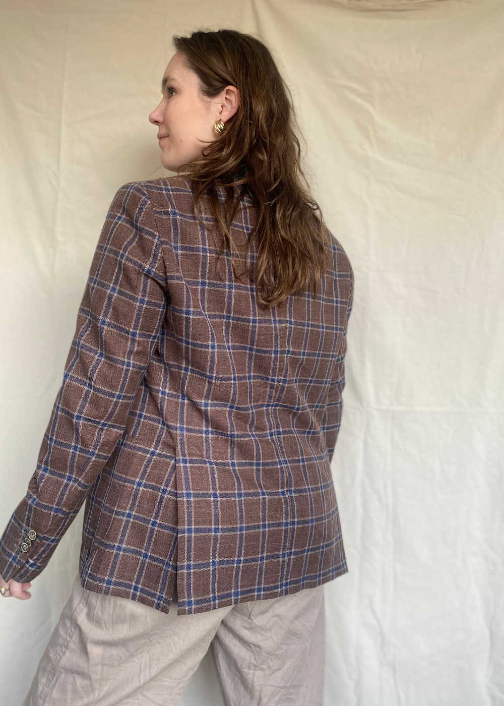 Katoenen geruiten blazer - maat L