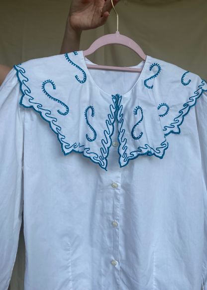 Katoenen blouse met kraag - maat S/M