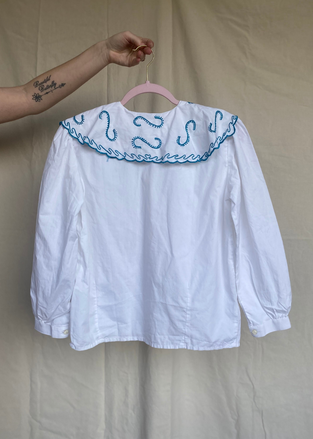 Katoenen blouse met kraag - maat S/M